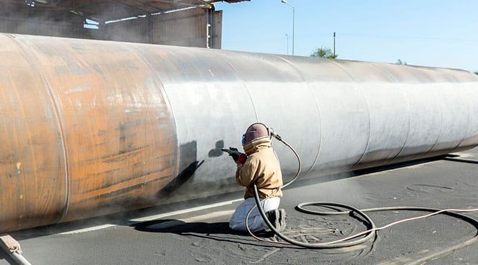 Industrial sandblasting in Auckland